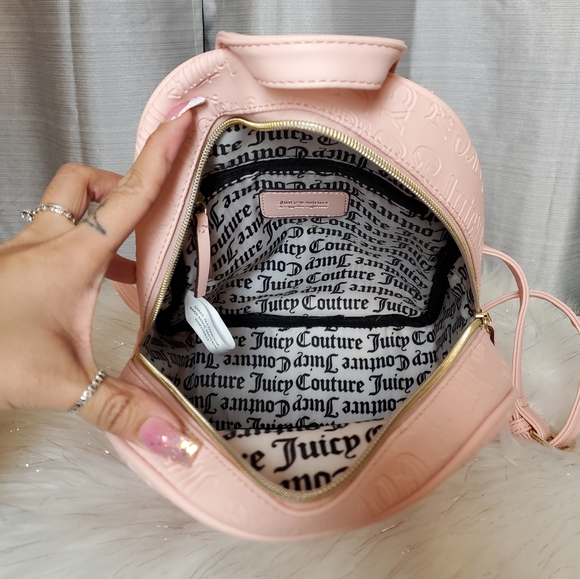 JUICY COUTURE embossed macroon backpack and wallet set - Picture 3 of 9